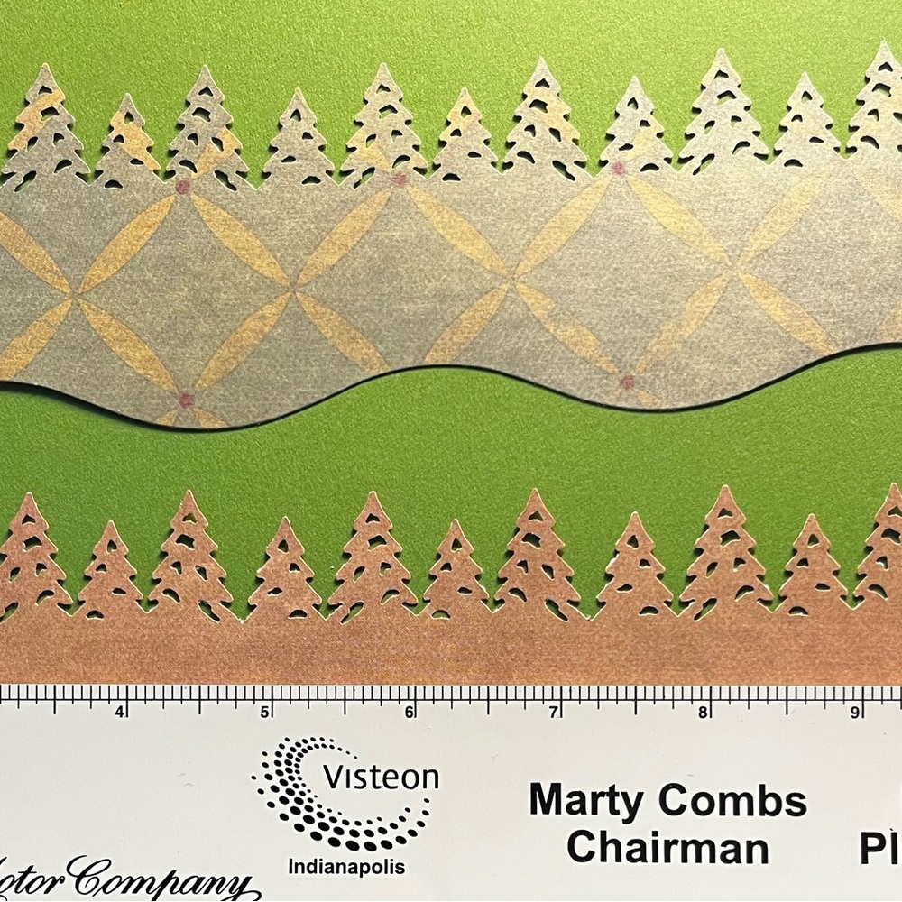 Creative Memories Green and Tan Tree Border 12” long all are included